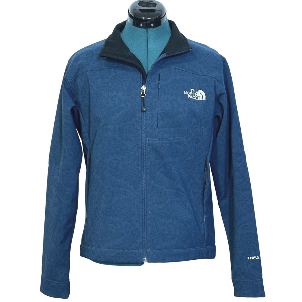 The North Face Jacket Womens Medium Blue Apex‎ Bionic Softshell Paisley Fleece